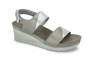 TIGLIO 4372 PLATA SANDALIAS MUJER ZUECO A TIRAS SUELA PIEL - Imagen 1 de 2