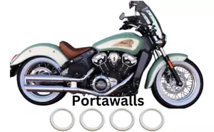 Motorbike Portawall Tyre Front WIDE 2X 16''- Back WIDE 2X 15'' White wall trims - Picture 1 of 5