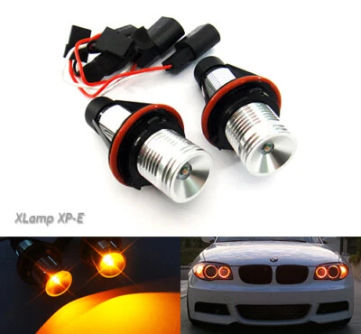 2x Ojos de Ángel Anillo Halo Luz LED Marcador Bombilla 10W Canbus Sin Error Ámbar Para BMW - Imagen 1 de 4