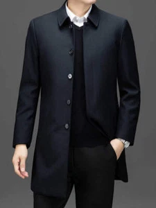 Mid Length Long Length Men's Trench Coat with Detachable Liner - Winter Thickene - Picture 1 of 26