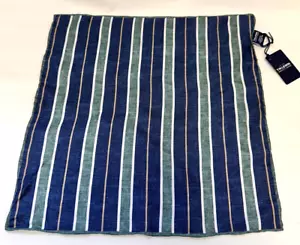 NEW! TM Lewin green/navy, navy/orange, navy/pink silk striped pocket square - Picture 1 of 12