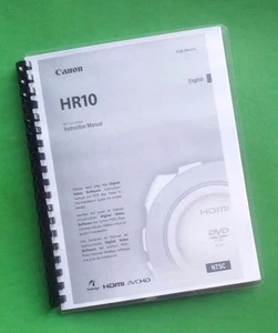 Owners Manual for Canon HR10 Camcorder Camera 129 Pages W/Clear Covers! - Picture 1 of 1