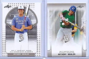 (2) Anthony Seigler 2017" 1ª Ever Estampado "Perfecto Juego Aac Rookie Card Lot - Imagen 1 de 2