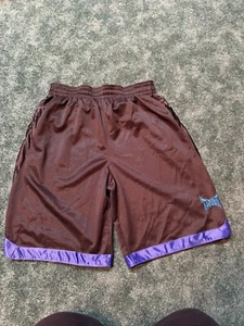 Vintage MMA Tapout Shorts Black Blue Purple Mens Sz L Embroidered - Picture 1 of 5