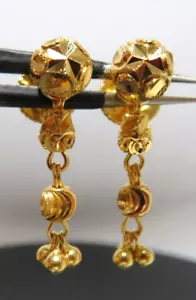 .916 22K YG DANGLE/DROP EARRINGS 2.86 grams (A21362) - Picture 1 of 10