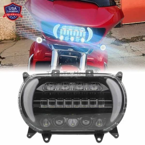 12V Headlight Assembly LED DRL Hi/Low Beam For Harley Touring Road Glide 15-2023 - Picture 1 of 21