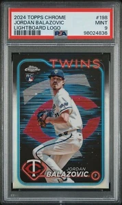 2024 Topps Chrome #198 Jordan Balazovic Lightboard Logo Refractor PSA 9 MINT - Bild 1 von 2