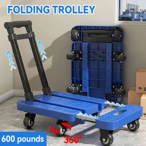 600 lbs Folding Hand Truck Lightweight Hand Truck Dolly with Adjustable Handle - Picture 1 of 10