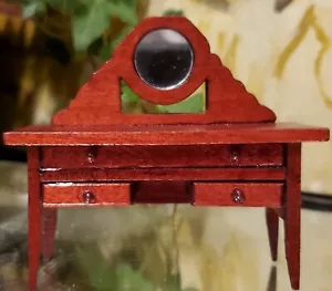 Dollhouse Victorian Mirrored Mahogany Vanity 3 1/2" tall 3 1/2" long Excellent - Picture 1 of 6