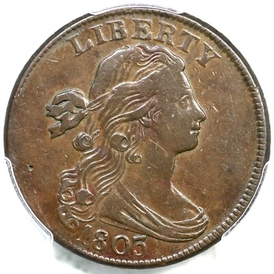 1803 S-256 R-3 PCGS XF 40 Sm Date, Sm Frac Draped Bust Large Cent Coin 1c - Image 1 of 3