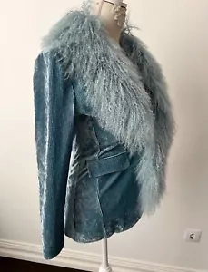 Circolo 1901 blazer woman pale blue velvet collar wool S - Picture 1 of 9