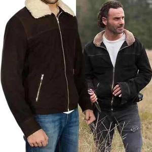Screen Accurate Rick Grimes The Walking Dead Style Suede Leather Jacket Handmade - Picture 1 of 9