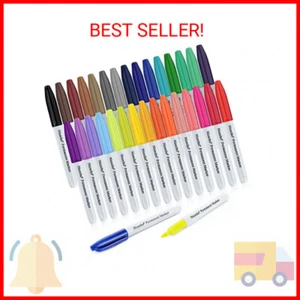 Nicecho Permanent Markers, 30 Colored Fine Point Marker Pens, Waterproof Marker - Picture 1 of 2