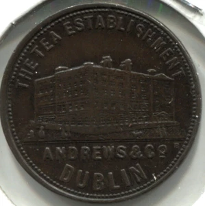 RARE - 1800'S DUBLIN FARTHING - ANDREWS'S 4/s TEA - TB 2 # 5940 - LIT 2009 - Picture 1 of 11
