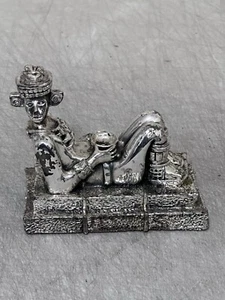 Vintage Chac Mool Statue Aztec Mayan Ancient God Marked 925 Sterling Silver - Picture 1 of 14