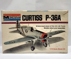 Monogram Curtiss P-36A 1/72 MODEL KIT UNASSEMBLED #6790-0106  - Picture 1 of 4