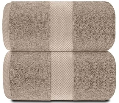 Luxury Bath Sheet Towels Extra Large 35x70 Inch 2 Pk, Taupe Supper Absorbent - Image 1 of 4