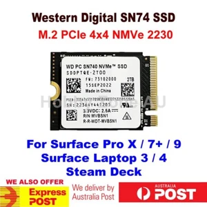 WD SN740 2230 M.2 M-Key PCIe 4x4 NVMe SSD 512GB 1TB 2TB Surface Pro Steam Deck - Picture 1 of 16