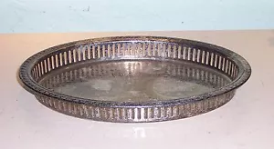 Vintage Oval ~ Leonard ~ Silverplate Reticulated Pierced 11-5/8 x 8-7/8 x 1-1/4 - Picture 1 of 5