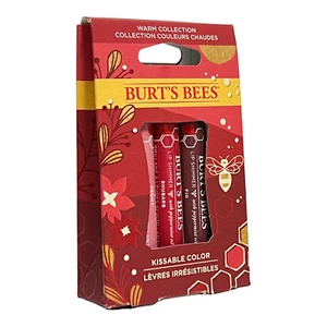 Burts Bees Lip Shimmer Kissables 3 pc WARM Collection Fig Rhubarb Peony Sealed - Picture 1 of 7