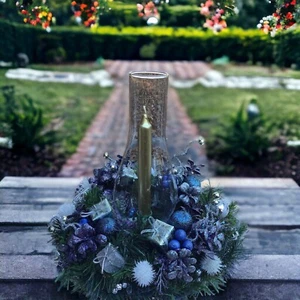 Festive Christmas Holiday Centerpiece Decor Handmade - Picture 1 of 1