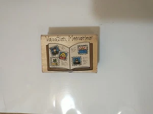 Vacation Memories Stempel Holz Halterung 1,75 x 2,75" Westwater Sammelalbum Album - Bild 1 von 4
