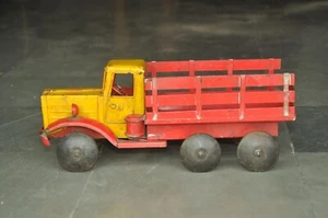 Camión de carga vintage litográfico marca corona fina 'mantén la calma' juguete de hojalata, ¿Japón? - Imagen 1 de 9