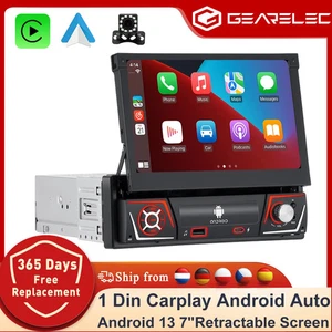 1 DIN Autoradio Android Carplay Auto Universal 7 Zoll IPS Einziehbarer - Bild 1 von 18