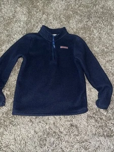 Vineyard Vines Kids Girls Dark Blue Sweater Quarter Zip 1/4 Beach Vacation S 7 8 - Picture 1 of 11