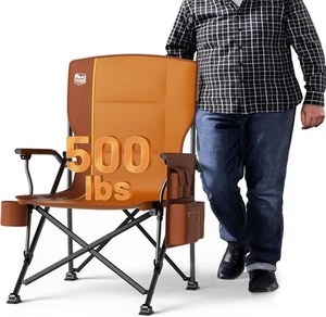 TIMBER RIDGE Oversized Folding Camping Chair High Back Heavy Duty for Orange - Picture 1 of 9