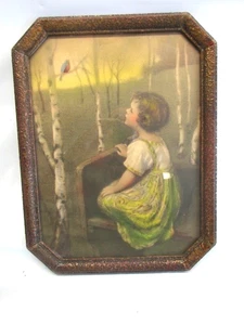 Antique 1920's Lithograph SPRING SONG by Simon Glucklich VINTAGE ART - Picture 1 of 8