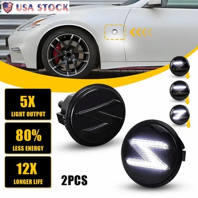 For 2003-2009 Nissan 350Z/2010-2020 370Z Sequential LED Smoke Side Marker Lights - Image 1 of 4