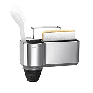 Carrito de fregadero de acero inoxidable soporte de esponja organizador de cocina cepillado estante mostrador - Imagen 1 de 4