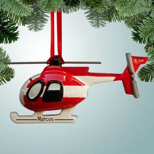 Red Helicopter - Personalized Christmas Ornament - Picture 1 of 1