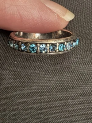 Brighton Crystal Voyage Ring Blues/Teal/Aqua Size 5-6 MISSING TWO CRYSTALS GUC - Image 1 of 4