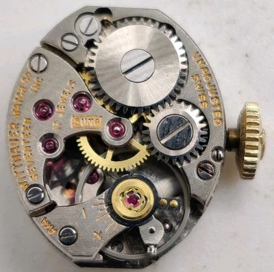 Vintage Wittnauer Cal. 5UNG 17 Jewel watch movement running - Image 1 of 4