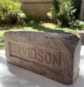 Antique name stamped clay salvaged brick DAVIDSON - Picture 1 of 24