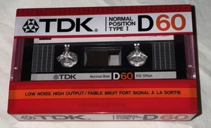 TDK D60 Blank Audio Cassette (1985) Normal Type I Low Noise/High Output - Picture 1 of 6