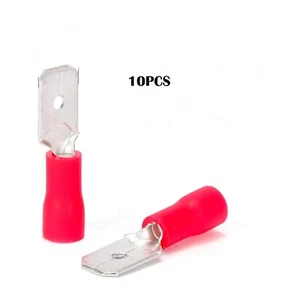10 Stück Rot Stecker Spaten Stecker 22-16 AWG 6,3 mm PVC Schnelltrennung - Bild 1 von 5