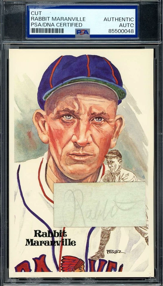 Rabbit Maranville PSA DNA Coa Signed Perez Steele Cut Postcard Autograph - Image 1 of 1