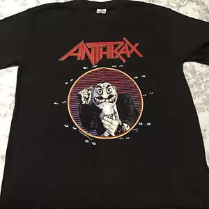 T-shirt concerto vintage Anthrax XL mai indossata 1989 non uomo metallo headbangers Ball Tour - Foto 1 di 11