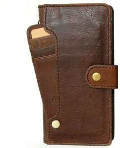 Funda de cuero natural genuino para Google Pixel 5 libros vintage cubierta billetera suave - Imagen 1 de 7