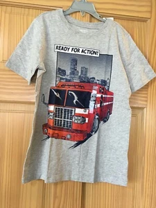 New Carter's Firetruck Boys Shirt Top Gray many sizes - Picture 1 of 1