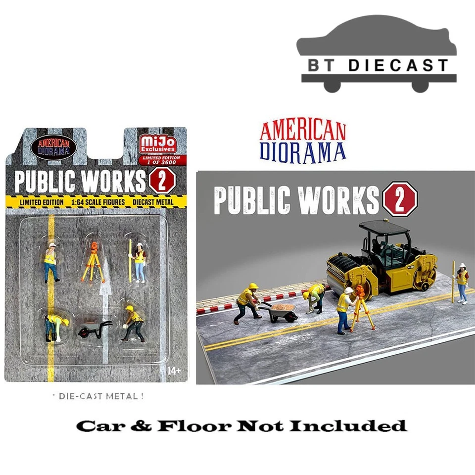 AMERICAN DIORAMA DIECAST FIGURES 1/64 SET PUBLIC WORKS 2 AD-76519 - Image 1 of 1