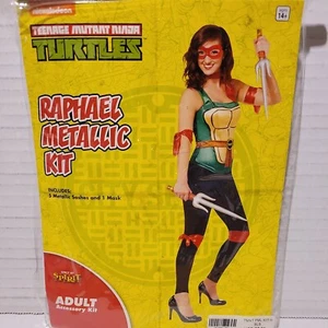 Teenage Mutant Ninja Turtles Costume Raphael 5 Red Metallic sashes + mask TMNT - Picture 1 of 5