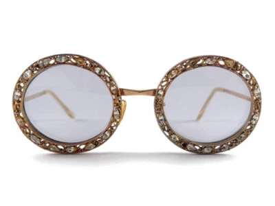 RARE VINTAGE CHRISTIAN DIOR TURA ORNAMENTED CRYSTALLINE GEMS 1960 SUNGLASSES - Image 1 of 4