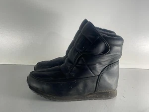 Unisex Stiefel Größe 7 (40) gebraucht Leder Touch Verschluss Winter warm Schneestiefel -A9 - Bild 1 von 7