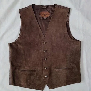 Field & Stream Brown Suede Leather Hunting Vest Waistcoat Mens Size M Workwear - Picture 1 of 14