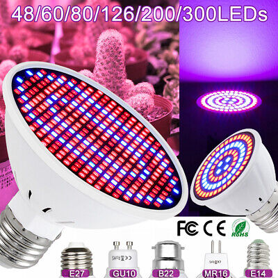 LED Pflanzenlampe E27 GU10 E14 Wachstumslampe Pflanzenlicht Grow Glühbirne 3-18W • 73.19€