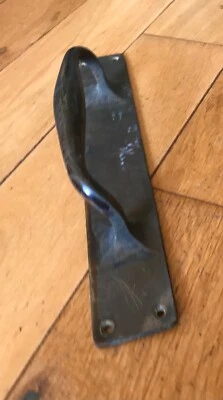 Antique Single Large Brass Door Pull Handle 12"  - (Small Shed) - Image 1 of 4